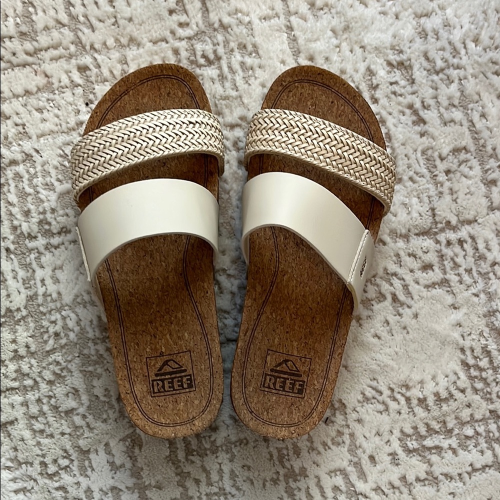 Reef Cream Sandals with Textured Straps
